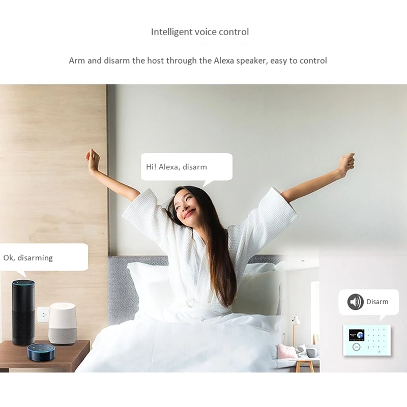 

Hot TTKK Tuya App Wireless 433Wifi+Gsm Multilingual Telephone Voice Function Peripheral Host Anti-Theft Alarm System