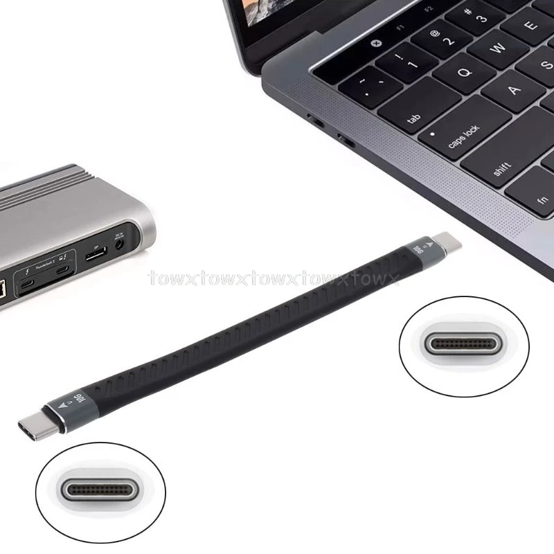 Для Thunderbolt 3 кабель передачи данных 10/40 Гбит/с мягкой USB C зарядный шнур линия Emark