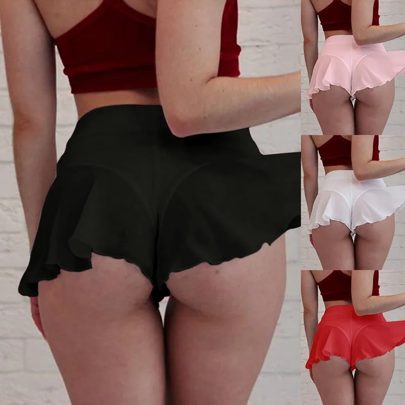 

Womens Sexy Sports Shorts Tennis Skirt Girls Gym Short Dance Skirt Shorts 2021 Solid Color Pantskirt Anti-emptied Short Pants