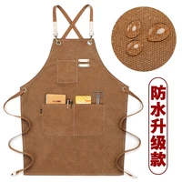artsy casual canvas apron pocket coffee pinafore cooking baking cleaning working bib waterproof women men kitchen apron coverall