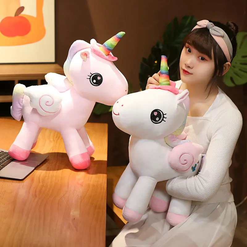 

Cute Angel UnicornPlush Toys Creative Soft Pillow Stuffed Cushion Kids Baby Horse Animal Doll Cartoon Christmas Birthday Gift
