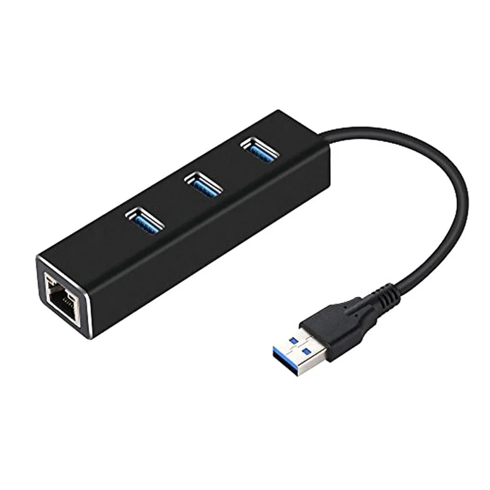 

Great-Q 3 Ports USB 3.0 Hub 10/100/1000 Mbps To RJ45 Gigabit Ethernet LAN Wired Network Adapter Converter For Windows Mac