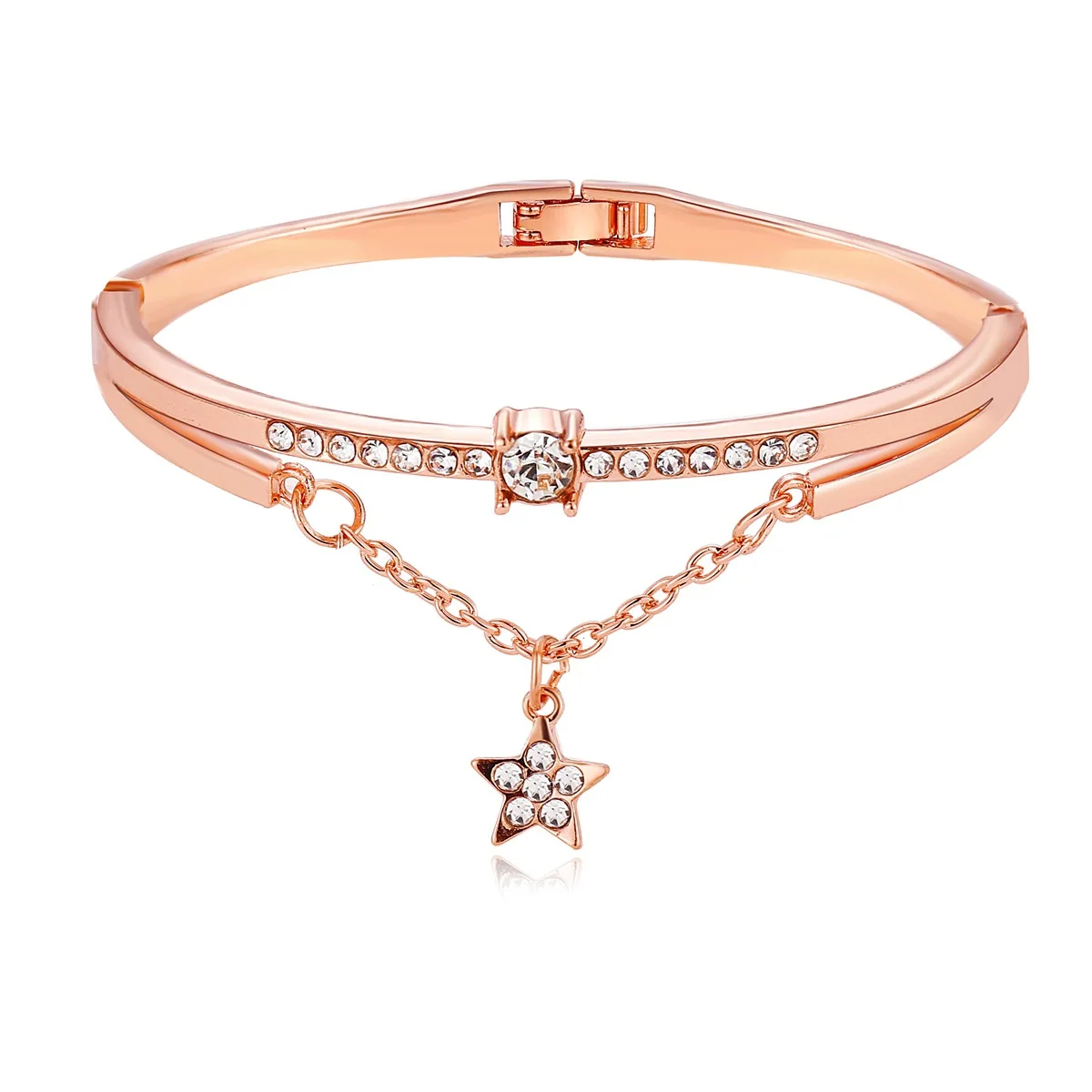 Hot Luxury Rose Gold Silver Stainless Steel Bracelets Bangles Female Heart Forever Love Charm Bracelet for Women Famous Jewelry | Украшения
