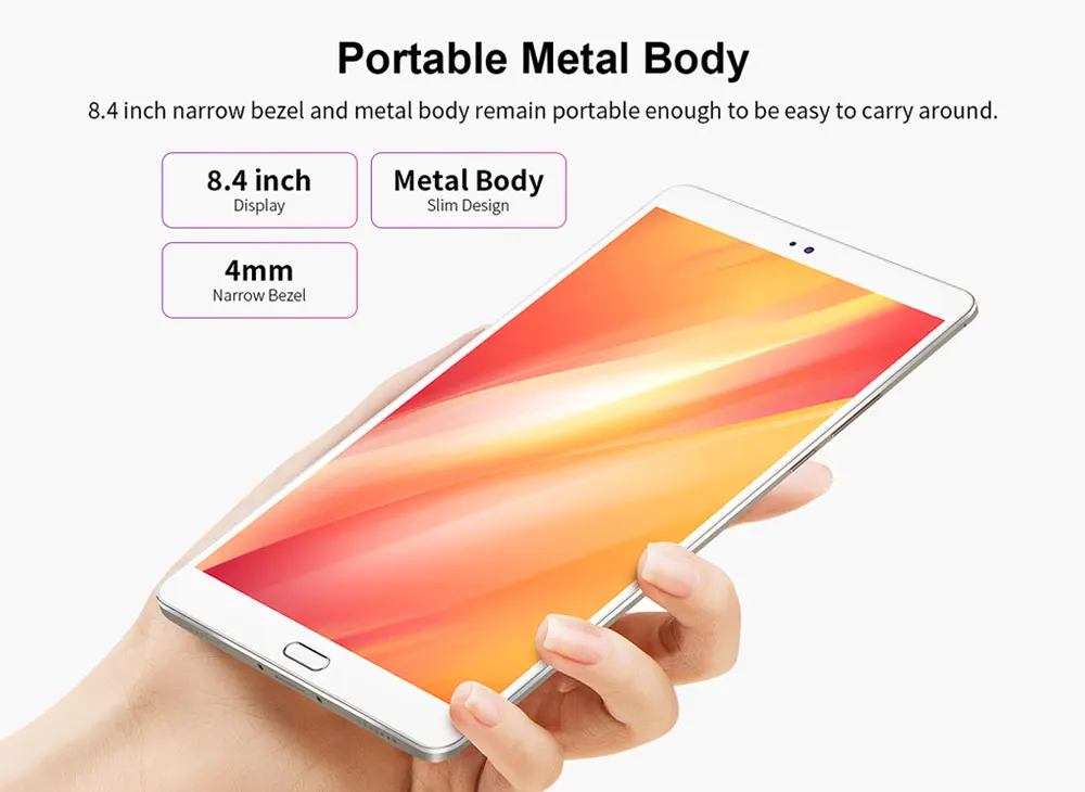 Teclast M8 8,4 дюймовый планшетный ПК Android 7,1 Allwinner A63 1,8 ГГц четырехъядерный процессор 3 ГБ ОЗУ 32 Гб ПЗУ 2560x1600 ips Металл тип-c планшет