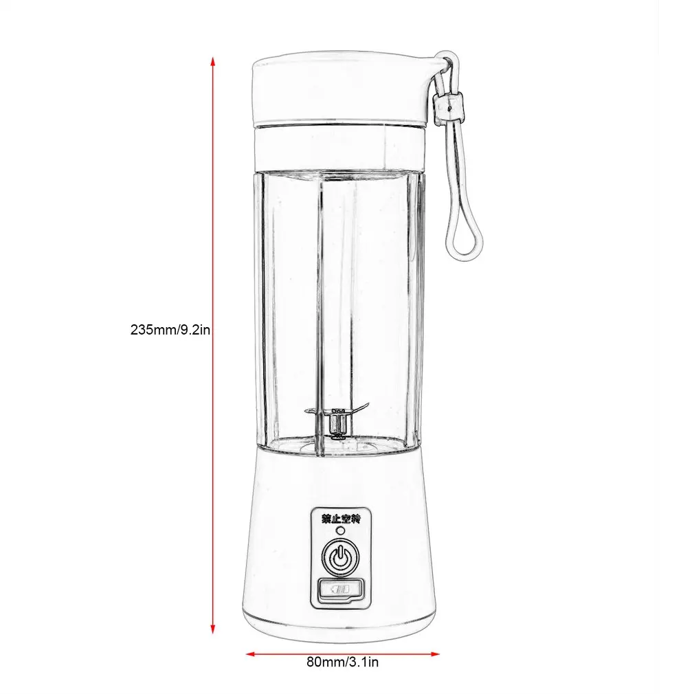 

Fashion and Durable Portable and Rechargeable Battery Juice 380ml Volume Healthy Environmentally-friendly USB Juicer