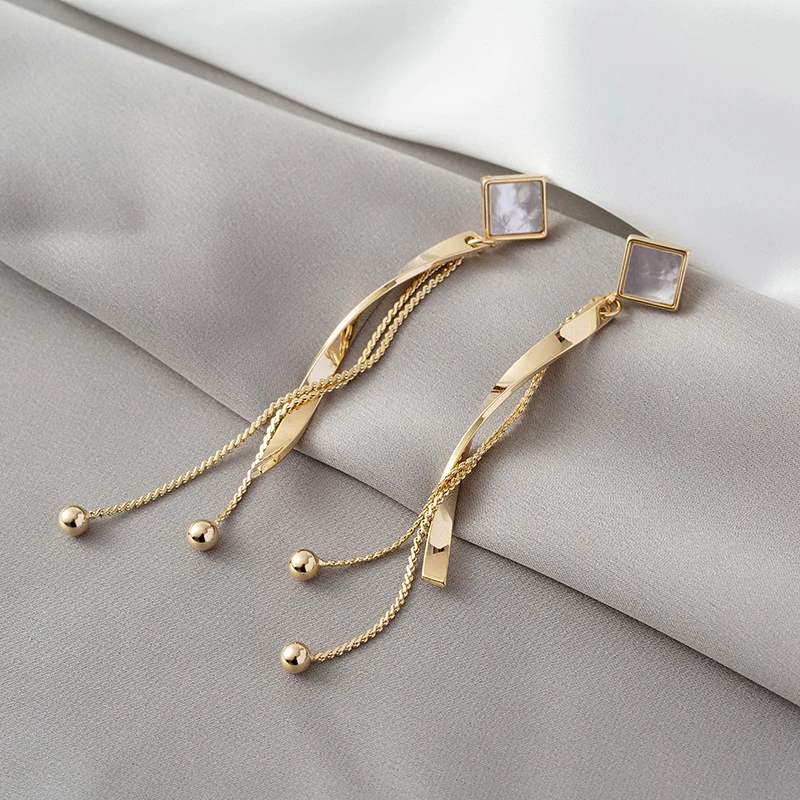 Серьги 2020 новые модные длинные серьги гвоздики с защитой от