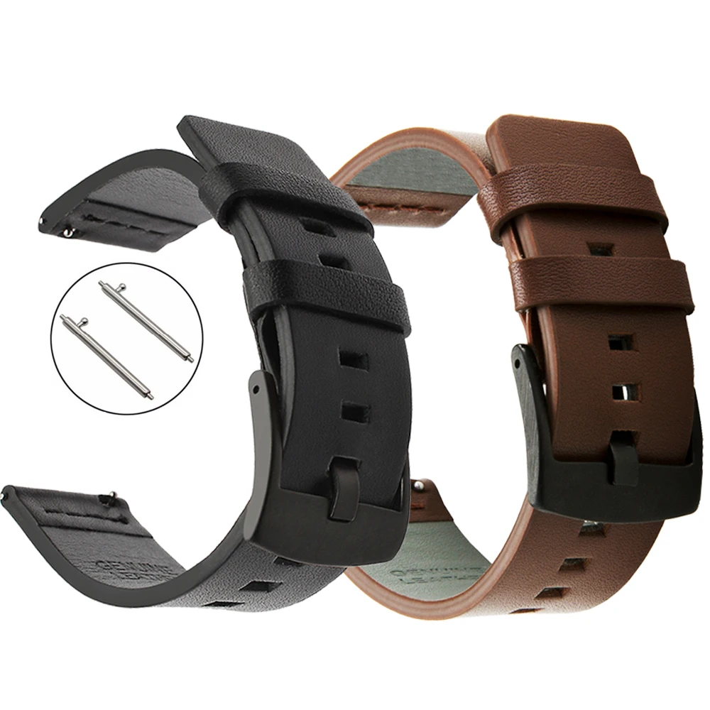 Ремешок из натуральной кожи для Xiaomi huami Amazfit Bip/Stratos 2 S 3/PACE/GTS/GTR 47 мм 42 ремешок часов