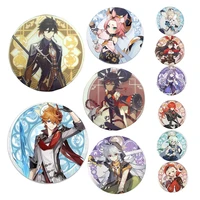 genshin impact ganyu albedo badges cosplay anime zhongli tartaglia keqing paimon keli costumes accessories kawaii pins broochs