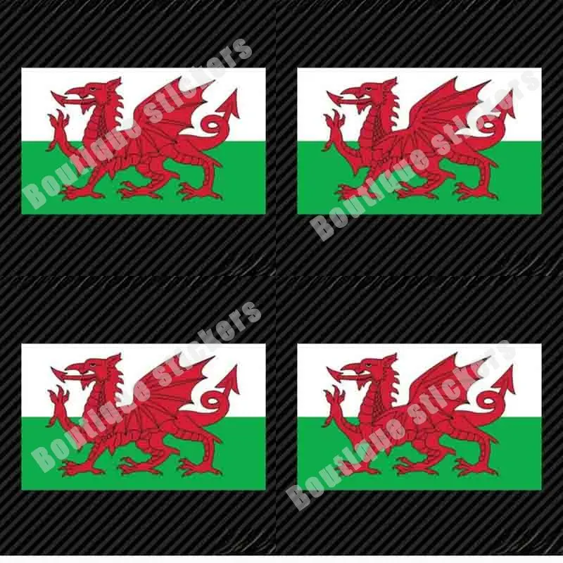 

Набор из 4 наклеек с валлийским флагом, высеченный виниловый флаг, покрывающий валлийский красный дракон, царапины, водонепроницаемый бампе...