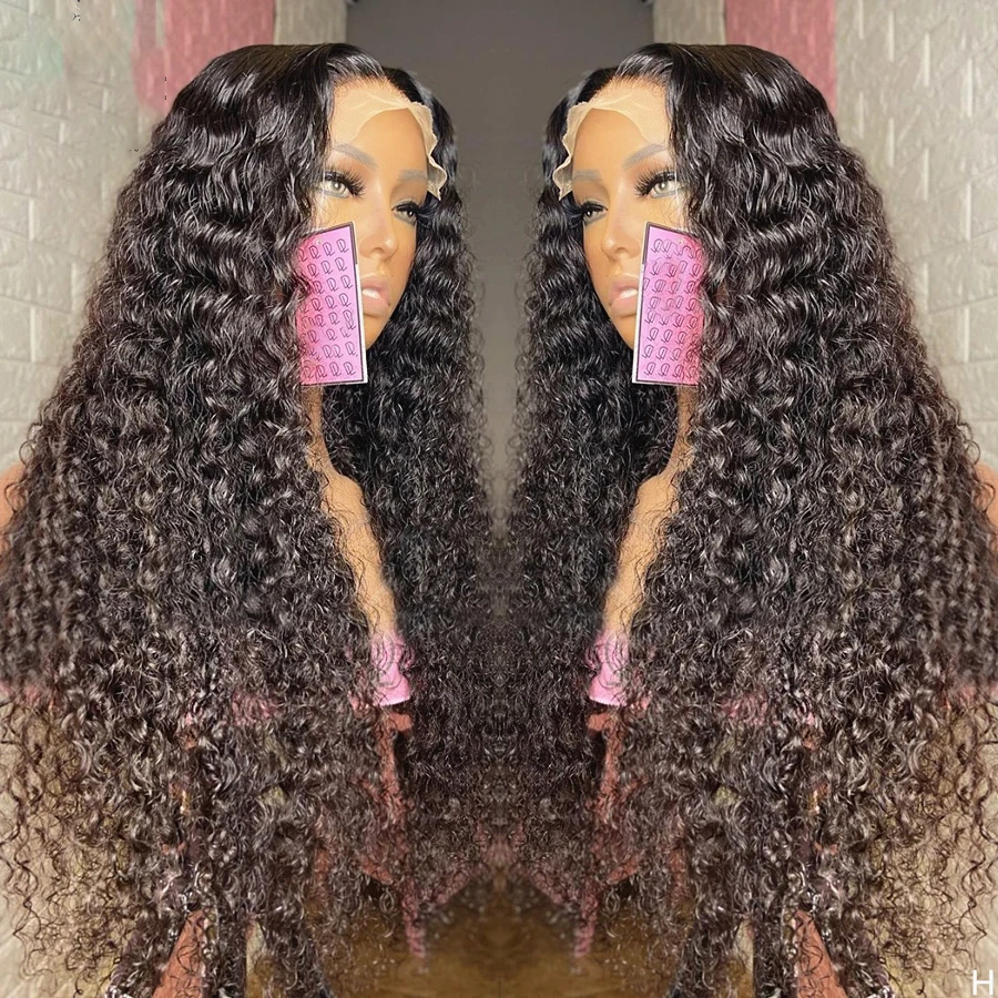 

180% Density 26 Inch Long Lace Synthetic Wig For Black Women Kinky Curly With BabyHair Natural Hairline Glueless Heat Resistant