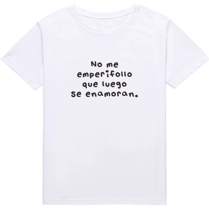 Модные испанские футболки с надписью для женщин базовые женские топы буквенным