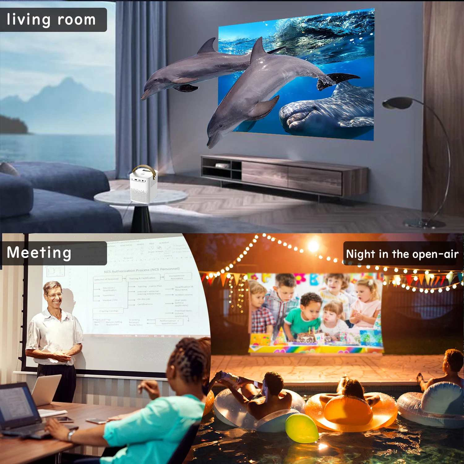 2022 New Poner Saund/AOREUN V2 Led Projector Support Full HD 1080p 4500 Lumens Bluetooth Speaker Home Theater USB Proyector | Электроника