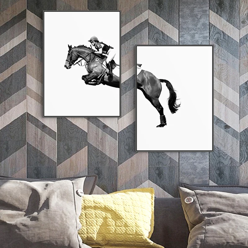 Черно белые холщовые постеры и принты в стиле минимализм художественная роспись