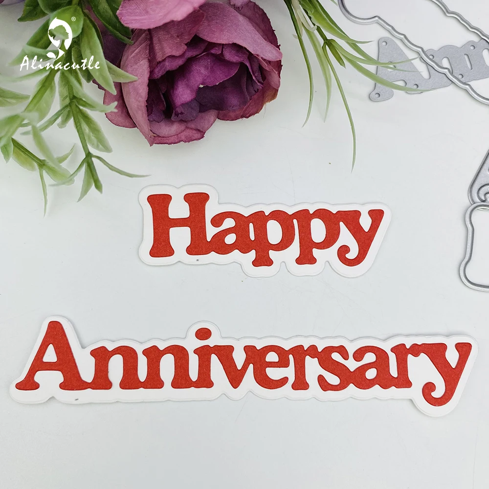 Металлические Вырубные штампы Alinacutle для счастливой годовщины скрапбукинга