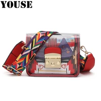 youse brand 2021 new trend wide shoulder transparent small square bags fashion shoulder cross body bag jelly bags jelly purse