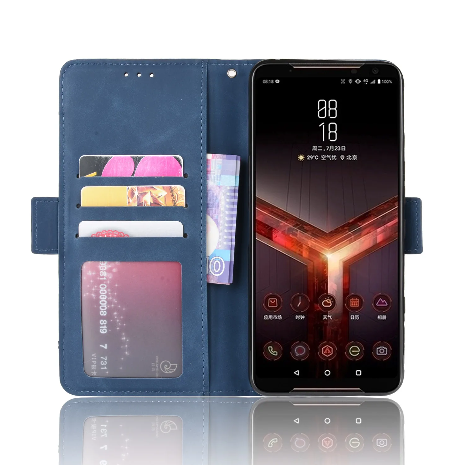 Чехол для Asus ROG Phone II 2 кожаный кошелек премиум-класса чехол-книжка с несколькими