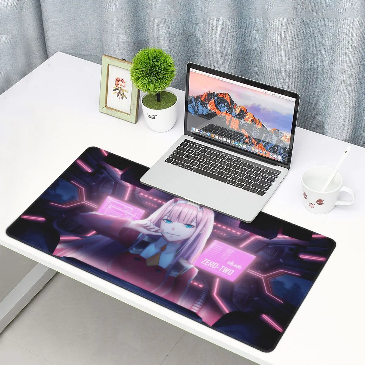 

Коврик для мыши с клавиатурой Zero Two Hi In The FranXX, коврик для мыши с рисунком Аниме Девушки с розовыми волосами, большой игровой тканевый коврик д...