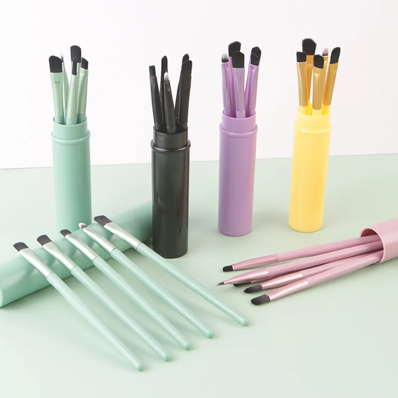 

5pcs/Box High Quality New Professional Pony Hair Eyeshadow Brushes Set Black Makeup Brushes For Eye Makeup Tool Kit