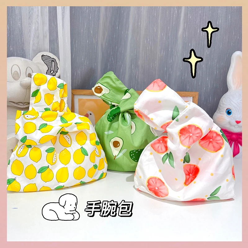 

Ins Japanese Mini Wrist Bag Women Cute Orange Flower Simple Purses Handbags Girl Lovely Shopping Bags Phone Key Pouch WY114