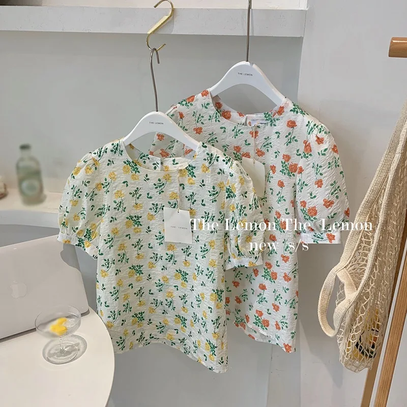 

Fashion Women Short-sleeved Blouse Female Round Neck Loose Shirts Summer Floral Printed Blouse