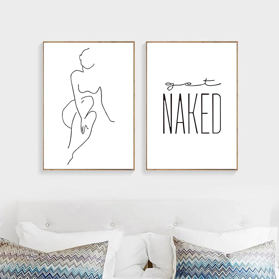 Плакат с сексуальным женским телом печать цитатами без одежды холст живопись