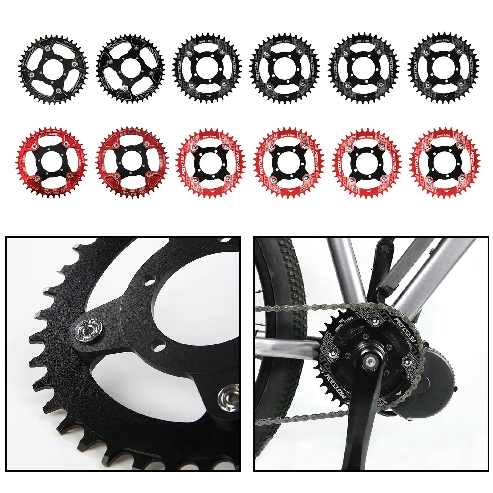 

104BCD E-bike Chainring + Adapter For Bafang Mid Drive Motor Electric Bicycle Aluminium Alloy 32T 34T 36T 38T 40T 42T