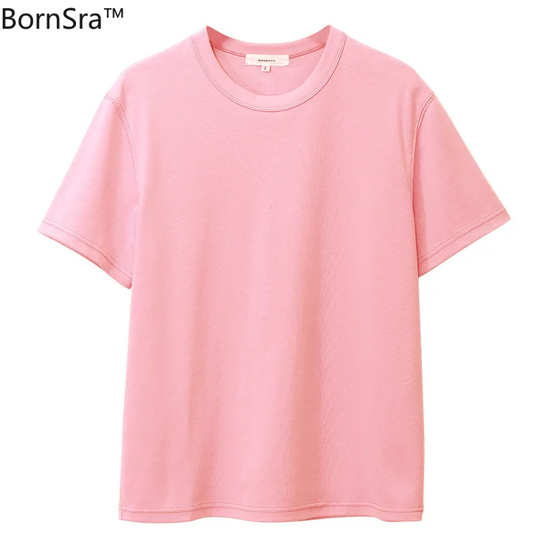 Мужская и женская рубашка Bornsra хлопковая свободного покроя универсальная для