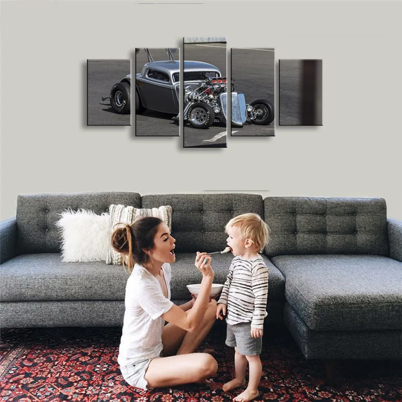 

5 pieces high-definition print car canvas oil painting poster and wall art living room picture C5-031