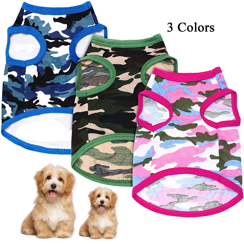 

Kevnicely Dog Shirts Camouflage Printing Style Dogs Vest Shirt Cotton Summer Sleeveless Pet Costume For Small Dogs Puppy CatsY32