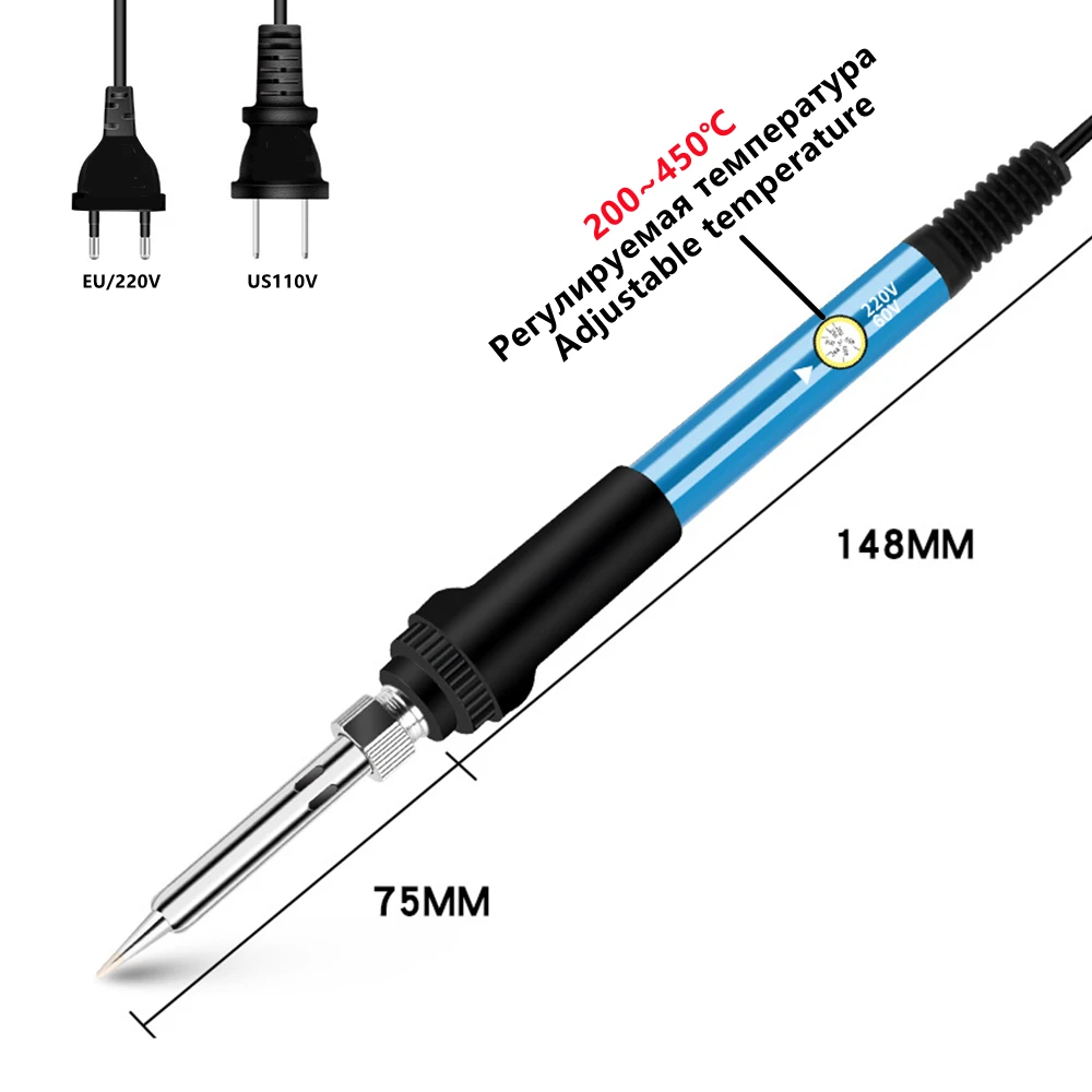 Mini Soldering Iron Adjustable Temperature Electric Solder Rework Station Handle Heat Pencil Welding Repair Tools 60W | Инструменты
