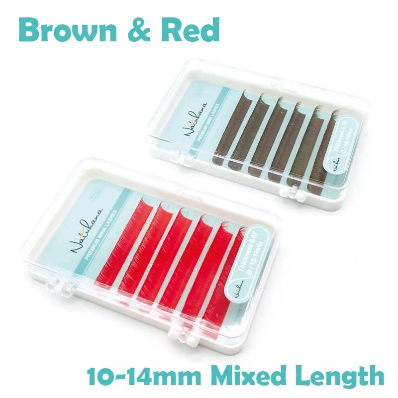 Накладные ресницы NATUHANA 30 чехлов/партия красные розовые коричневые фиолетовые