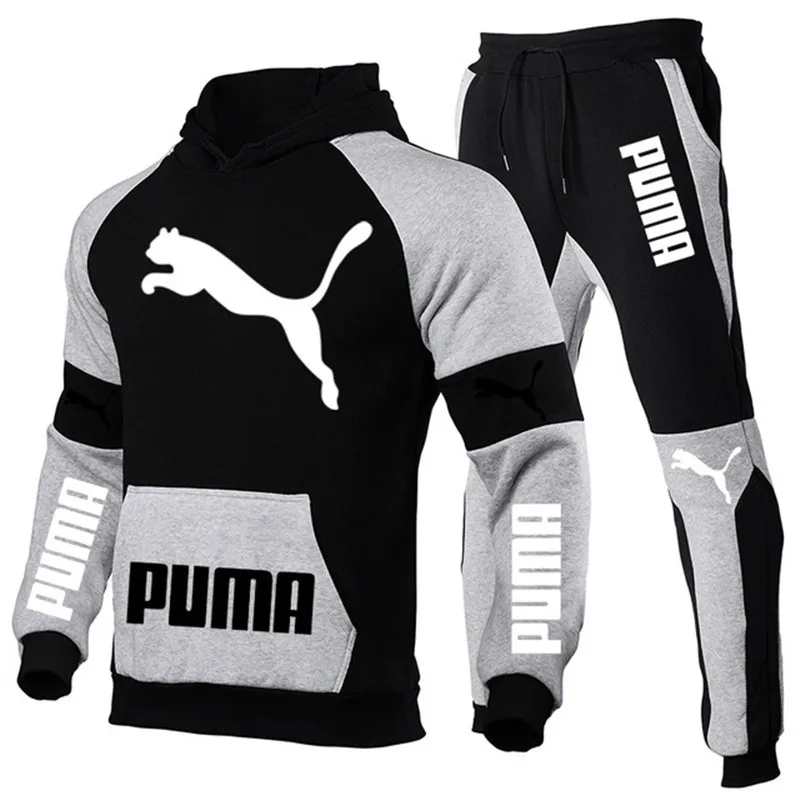 

New AutumnAnd WinterMen's SuitHoodie + Pants Puma Letter Printed Sportswear Casual Sports ShirtTrack Suit 2021 Brand Sportswea