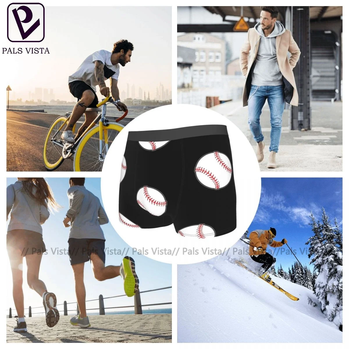 

Baseball Underwear Funny Trenky Customs Trunk Polyester Sublimation Male Boxer Brief