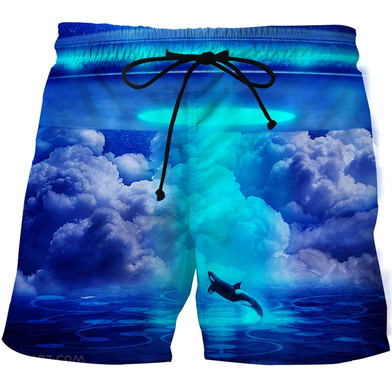 2021Summer men's shorts casual beach shorts beach surfboard shorts fitness shorts quick-drying men's shorts printing