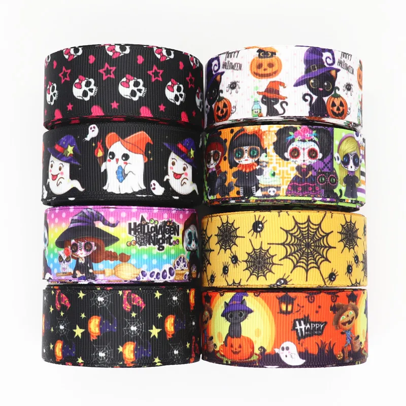 

10 Yards 1'' 25MM Halloween Printed Grosgrain Ribbons For Hair Bows DIY Handmade Materials Y2020071002