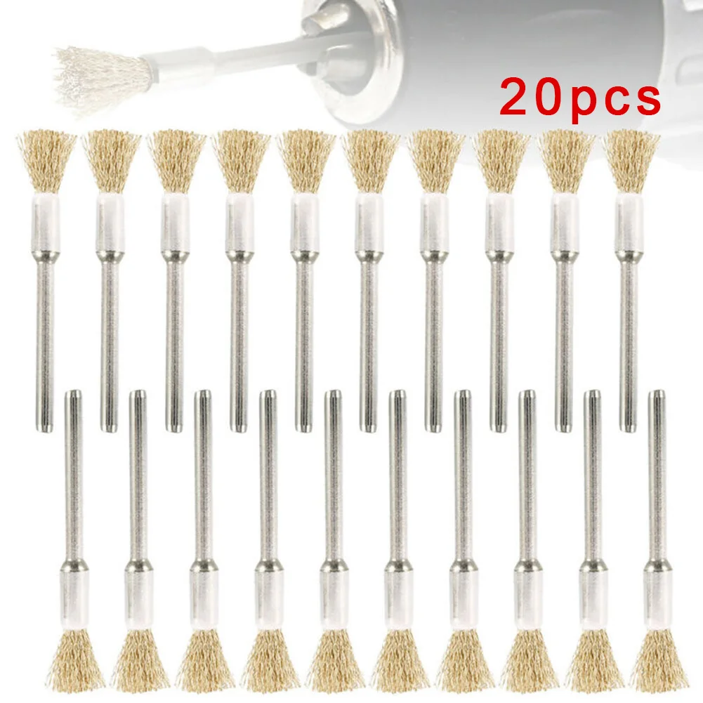 

20 Pcs Copper Wire Brushes Brass Brush Drill Rust Removing Brush Polishing Wheels Rotary Grinder Tool Kit