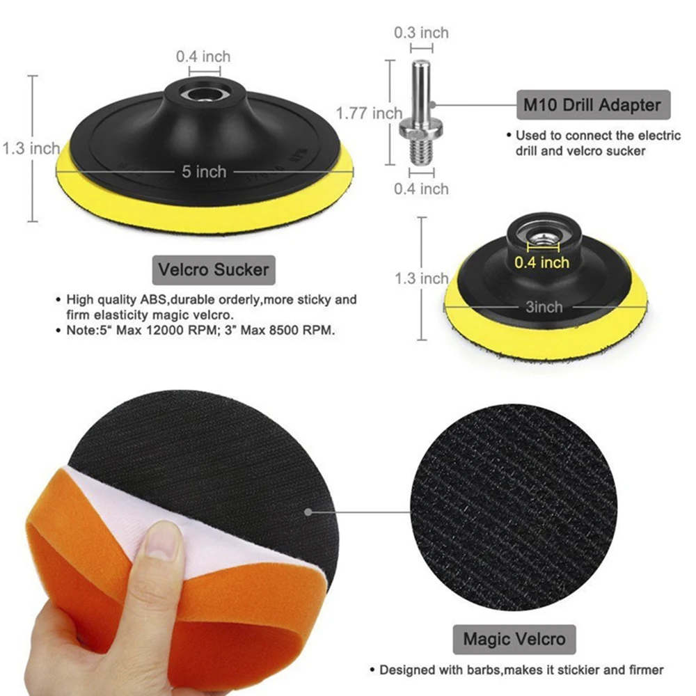 16 шт. профессиональные шерстяной Губка Полировка беспыльный набор для полировки