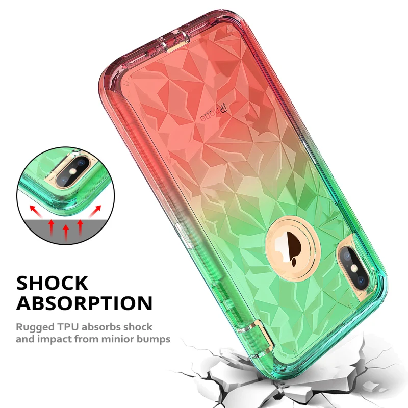 Цветной Твердый чехол с градиентом для iPhone X XS Max 8 7 6 Plus чехол для телефона защитный чехол Fundas Coque для iPhone 8 7 Plus