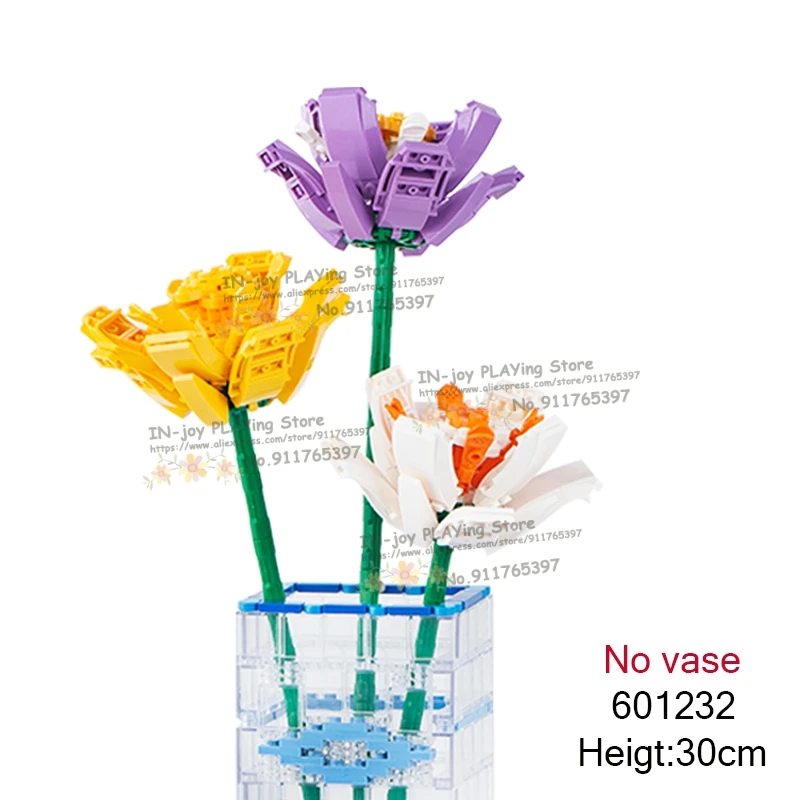 3 шт./лот строительные блоки: цветы розы камелиас хризантемы минималистичные