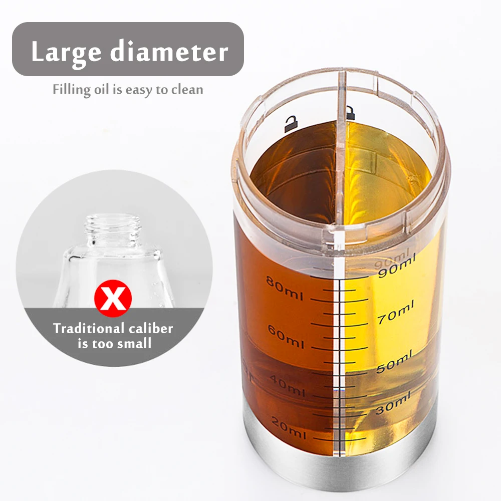 

Push-Type Spray Bottle Double Nozzle Design Portable Stainless Steel Oil Sprayer Bottle Dispenser For BBQ Cooking Picnic Home