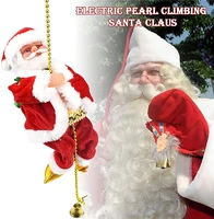 electric santa claus climbing ladder climb up the beads and go down repeatedly christmas figurine decor new year kids toy gifts