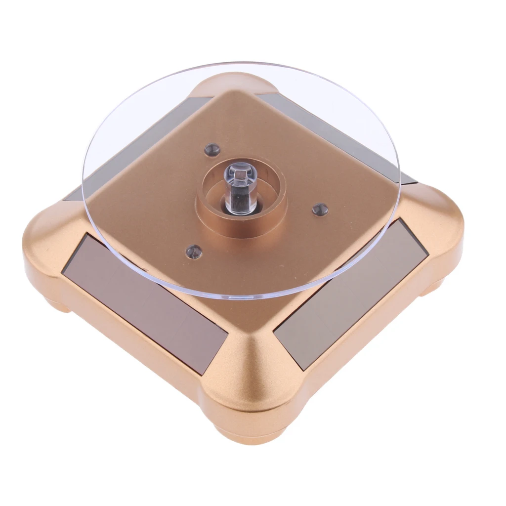 Solar Powered Rotating Display Turntable Stand with LED Light for Jewelry Watch Phone Save Energy | Украшения и аксессуары