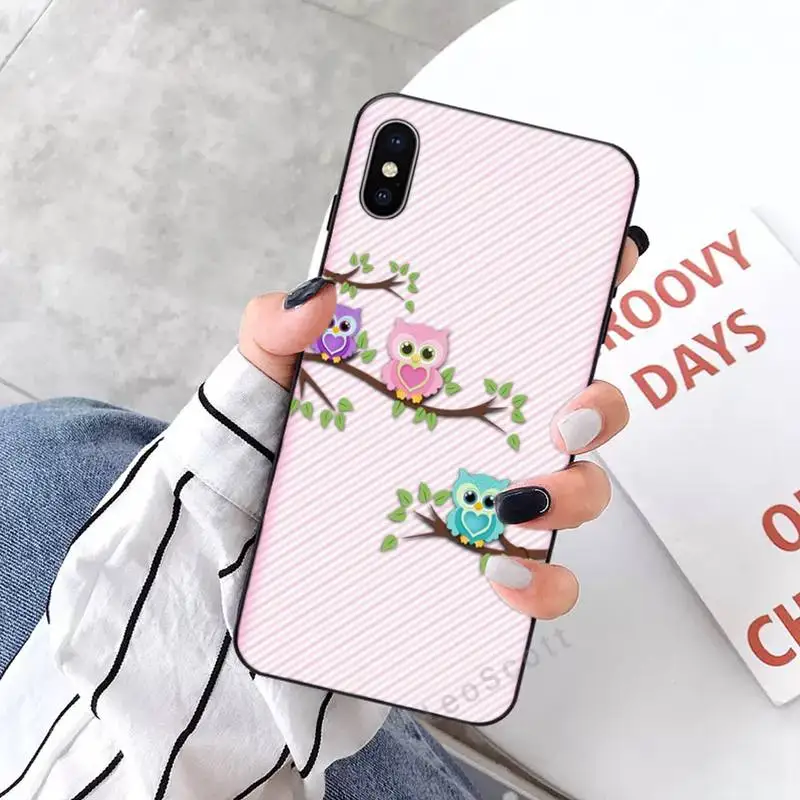 

Owl lovely cartoon animalfunda cover coque Phone Case for iPhone 11 12 pro XS MAX 8 7 6 6S Plus X 5S SE 2020 XR