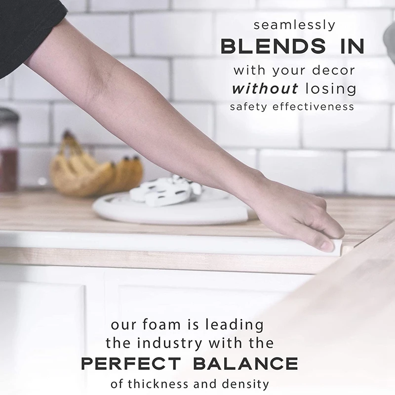 

Baby Proofing Edge Corner Protector 19.6Ft Edge + 10 Corners,Table Bumper Guard, Baby Safety Corners Cushion,White