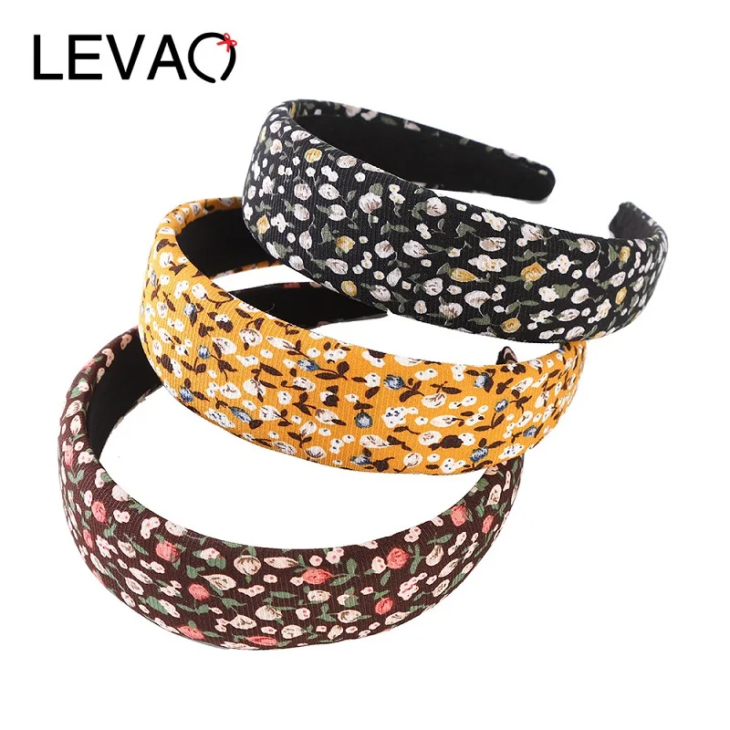 

LEVAO новый богемный стиль, Цветочная расцветка, головная повязка с принтом широкие волосы ободок для женщин простой путешествия повязка на г...