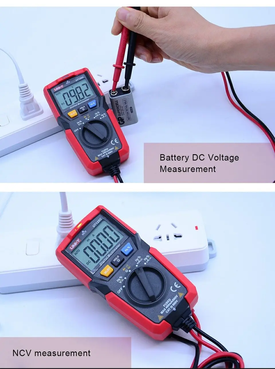 UNI-T UT125C цифровой мультиметр AC DC Напряжение измеритель тока Сопротивление Емкость Частота тестер NCV диод тест непрерывность