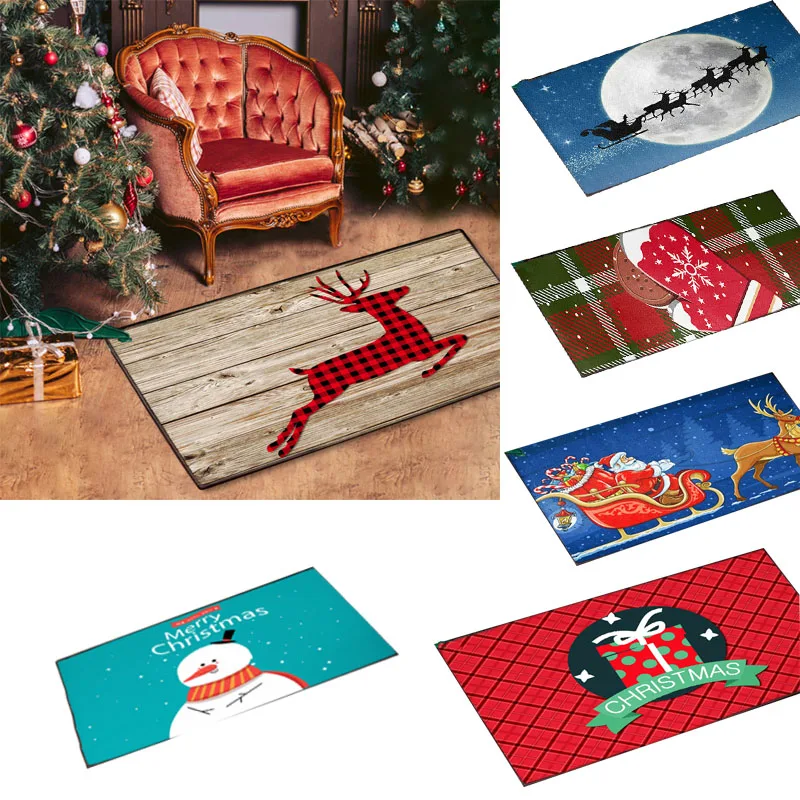 

Merry Christmas Mat Outdoor Carpet Christmas tree Deer Decor for Home Christmas 2021 Ornaments Navidad Xmas Gift New Year