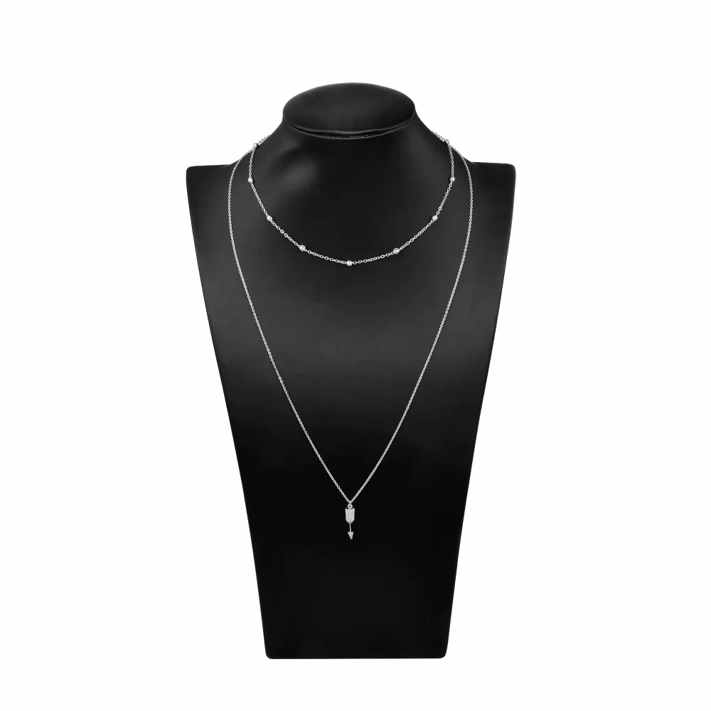 QIMING многослойное Женское Ожерелье Длинная цепочка металлические бусины стрелы