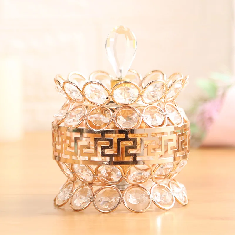 

Creative Crystal Incense Burner Nordic Style Eid Plating Metal Incense Burner Traditional Mabkhara For Home Decorative Ornaments