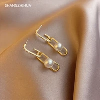 shangzhihua classic luxury gold pearl earrings for womens 2021 new line of fine jewelry girls unusual accessories party gifts